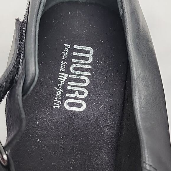 ■MUNRO■PEYTON●BLACK LEATHER SANDAL SLIGHT PLATFORM VELCRO STRAP LADIES 7■NWOB😍 - Picture 7 of 16